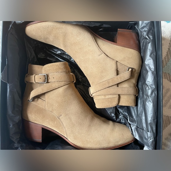 Saint Laurent Suede Ankle Boots - Booties - Tan - Size 39 Womens - Brand NIB - Picture 11 of 14